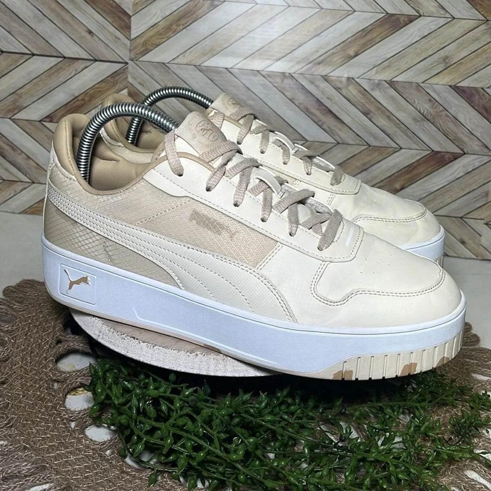 PUMA Carina Street Better Platform Sneakers Cream & White Casual‎ Comfy Leather
